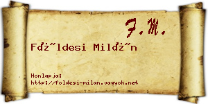 Földesi Milán névjegykártya